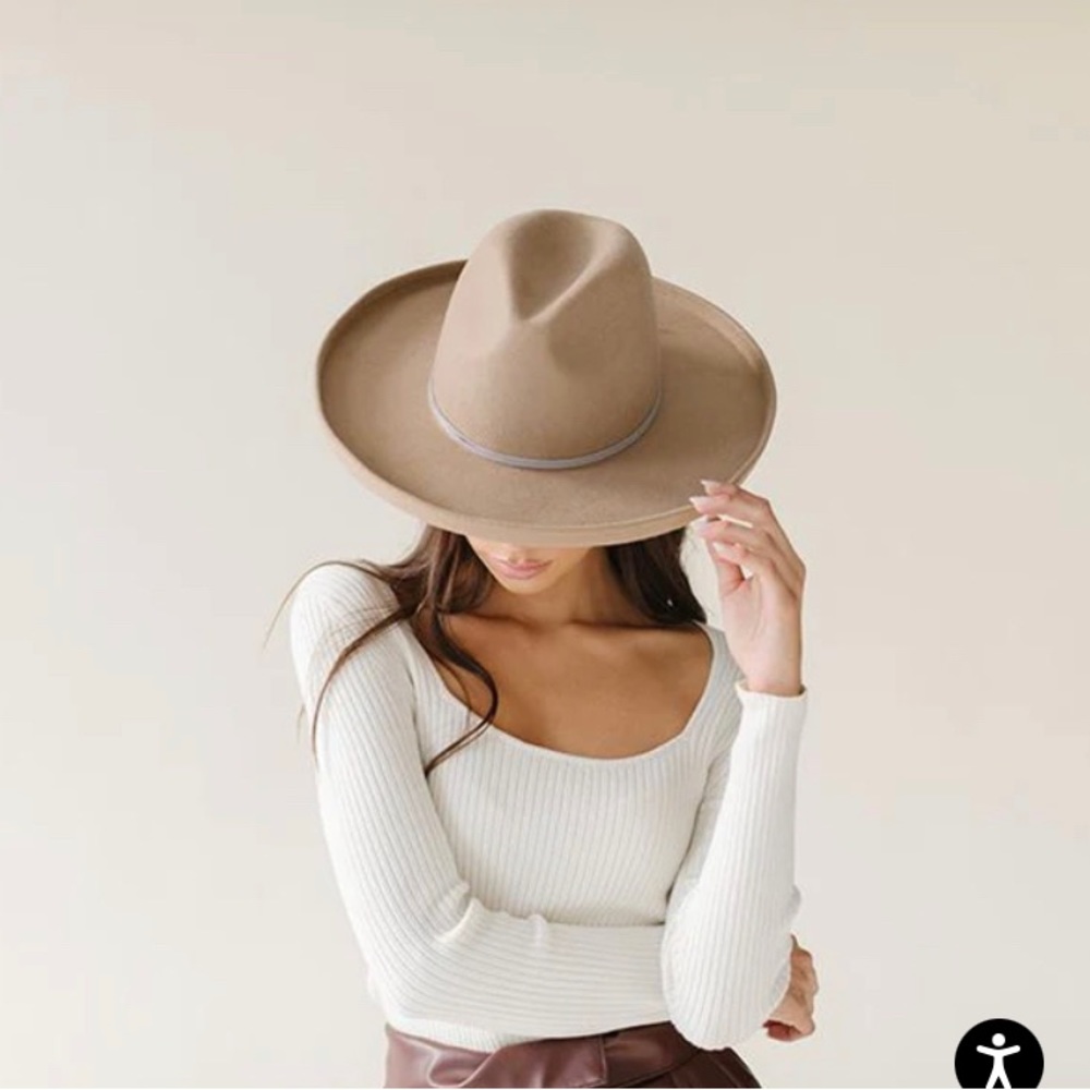 Gigi Pip - Tan Maude Pencil Brim Felt Hat - S/M (57)